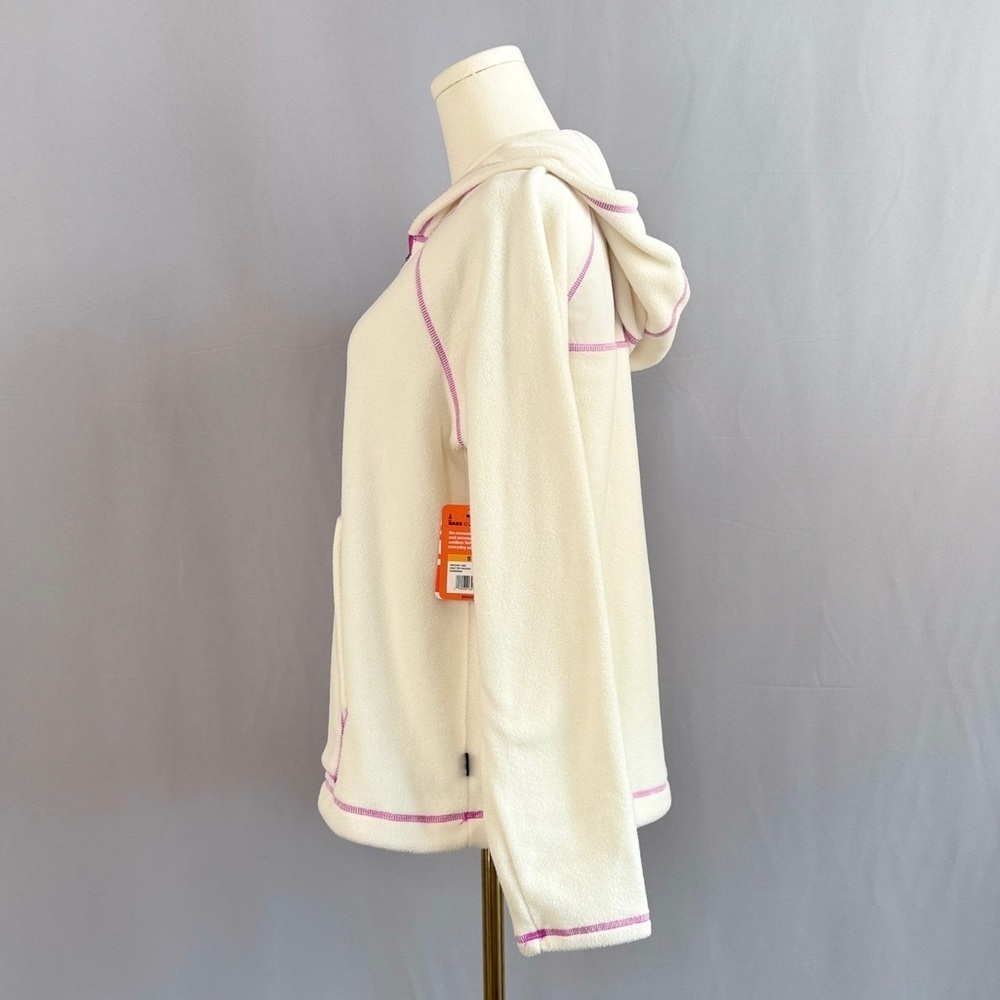 Bass Outdoor Cozy Cream Hoodie Sweater with Pink Trim - Picture 2 of 6